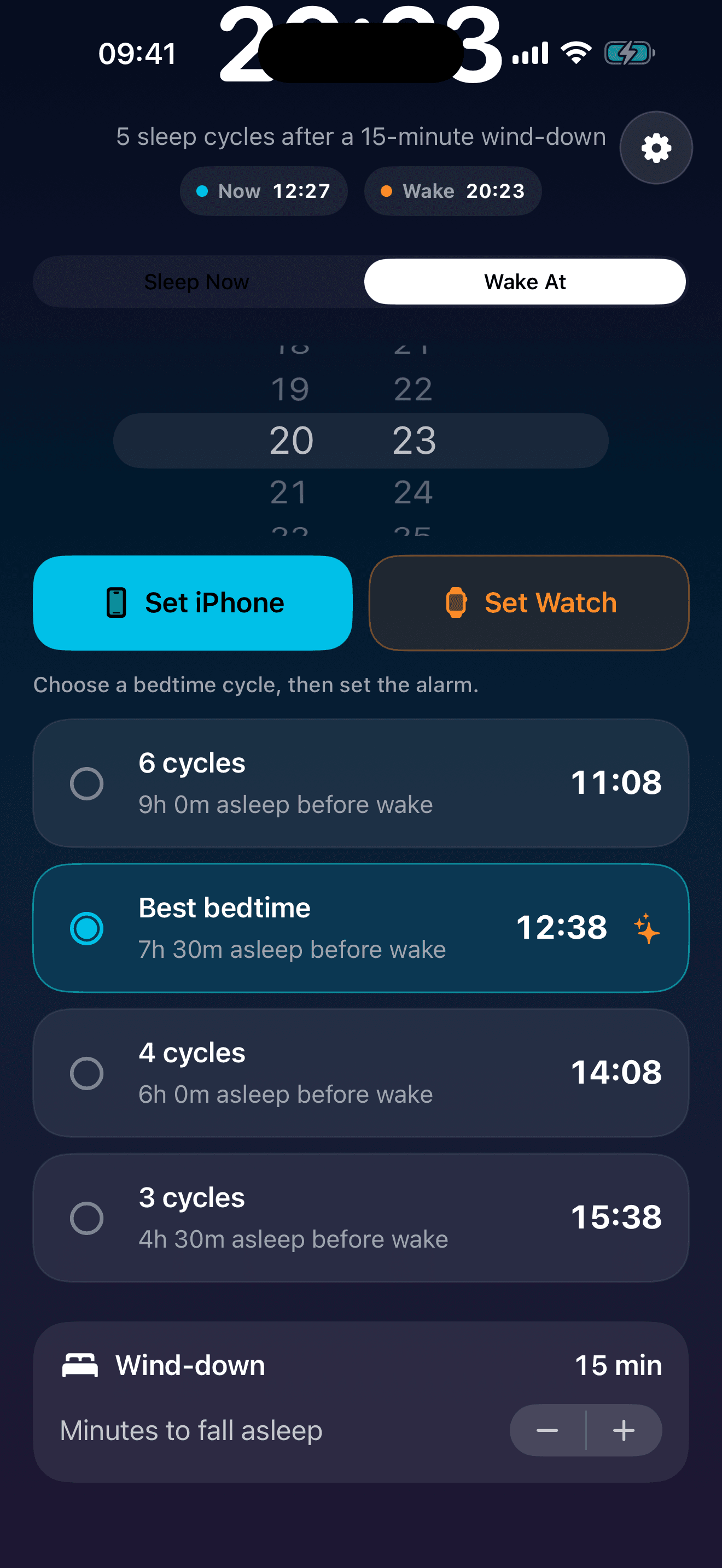 WakeArc tertiary screen